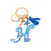 Llavero Colgante Temático Océano Azul con Borla de Estrella de Mar, Llavero de Resina Encanto para Bolso con 26 Letras
