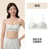 Sutiã líquido sem costura com alça brilhante e decote baixo para mulheres com pouco busto, top regata push-up, invisível, fino, verão, sutiã sem fio