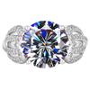 Anillo de 5 quilates con forma de corazón de amor ardiente entrelazado con piedra desnuda grande, lujo, imitación de diamante completo, anillo de compromiso de diamante mosano