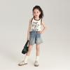 Ropa de Verano para Casa DOG Chaleco Nuevo sin Mangas de Color Contrastante para Niñas Refrescante Cómodo Chaleco Infantil Moda Tirantes para Niñas