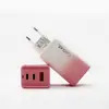 Carregador de Cabeça Multi-Porta 65W Transfronteiriço Usb+Type-C Casca Degradê Qc3.0 Us, Carregador de Cabeça de Carregamento Rápido Padrão Europeu e Britânico com Luz