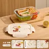 Xilekou Original Caja de Almuerzo de Vidrio Nube Estrellada Caja Bento para Calentar en Microondas para Trabajadores de Oficina Contenedor de Almuerzo Caja para Mantener Fresco