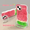 Capa de Celular de Melancia de Verão para Apple 16 Pro Max, iPhone 15 com Suportes Duplos, 17 Silicone, 12 Nicho, 13 para Mulheres