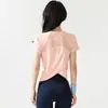 Camiseta de Malla Patchwork de Manga Corta para Mujer Espalda Cruzada Holgada Secado Rápido Transpirable para Fitness Running Deportes Verano