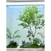 Plantas Verdes Artificiales Combinación de Paisajismo Escalera Balcón Sala de Estar Oficina Pasillo Vestíbulo Área de Ocio Decoración Plantas Falsas