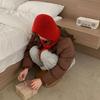 ¡Atmósfera de Caperucita Roja! Gorro de Punto con Cuello Alto de Corea del Sur, Balaclava Cálido y Resistente al Frío con Cordones