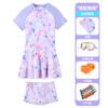 Traje de baño para niñas, Profesional de secado rápido con protección solar, Dos piezas estilo falda, Cómodo bañador anti-exposición Venta al por mayor