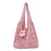 2026 Nuevo Estilo Estilo Bosque Hueco Floral Tejido Bolso de Hombro Gran Capacidad Bolso de Mano Tejido Bolso de Mano para Vacaciones en la Costa