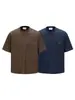 Nanxia Disguise 2026 Verão Nova Camiseta Bordada de Manga Curta para Homens, Gola Redonda Vintage Solta Casual Pulôver Camisa Curta Camiseta
