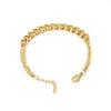 Pulsera Cadena de Acero Titanio Dorado 18K Fashion Joker para Hombres y Mujeres Transfronteriza Europea y Americana Joyería de Acero Inoxidable Cadena Terminada Accesorios