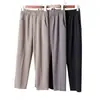 Roupas femininas de meia-idade e idosas, calças casuais para mães, uso diário, calças pretas soltas, cintura alta, calças para avó, elástico alto, casual