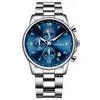 LIGE/Transfronterizo Nuevo Modelo de Cuarzo Multifuncional Deportivo Cronógrafo de Tres Esferas Seis Manecillas Reloj Impermeable Luminoso para Hombre