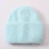 Gorro de Punto de Piel de Conejo de Color Puro Nuevo para Otoño e Invierno, Cómodo y de Moda, Gorro de Lana de Imitación de Piel de Conejo, Venta Directa de Fábrica, Gorro de Felpa Versátil