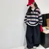 Ropa de Otoño para Niñas 2026 Nuevo Conjunto Elegante de Sudadera Rayada para Niños, Conjunto Casual de Dos Piezas para Primavera y Otoño para Niños Mayores