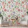 Pegatina de Pared Floral Romántica Autoadhesiva Papel Tapiz Resistente a la Humedad y al Moho Ecológico Lujo Ligero Decorativa para Pared de Dormitorio Armario Renovación