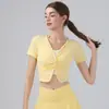 Ropa de Yoga para Mujer Primavera Verano Top Profesional de Alta Gama Secado Rápido Manga Corta Ropa de Fitness para Mujer Suelta Cubre Ropa Deportiva de Fitness