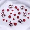 Manicure Mais Vendida Transfronteiriça 24 Peças Moda Clássica Estampa de Leopardo Textura Fosca Quadrado Curto Usável Unhas dos Pés Atacado