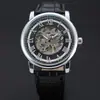 GANADOR 142 Escala romana esfera hueca simple reloj mecánico manual reloj para estudiante