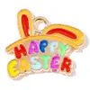 Conejo de Pascua de Dibujos Animados Transfronterizo Huevo Aleación Esmalte Accesorio Colgante Cadena de Teléfono Llavero Decoración Adorno Colgante