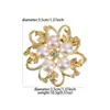 Moda Transfronteriza Europea y Americana Broche Sencillo de Flor de Perla Aleación Diamante Flor Pin Accesorios Versátiles para Ropa de Mujer