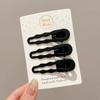 Pinza para el cabello de espina de pescado negra, flequillo lateral, clip sin costuras, maquillaje nuevo 2025, clip de una palabra, clip para cabello suelto en la parte posterior de la cabeza