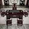 Mesa de Té de Madera Maciza China de Gama Alta de Palo de Rosa, Combinación de Mesa de Té y Sillas, un Juego Completo para Oficina, Hogar Antiguo, Sala de Estar, Kung Fu