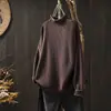 Suéter Artístico Retro de Cuello Medio Nuevo Estilo 2026 para Mujer, Suéter de Punto Holgado y Relajado, Top Versátil de Manga Larga