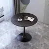 Mesa redonda pequeña de losa de roca de lujo ligero, adecuada para apartamentos pequeños, mesa de comedor, mesa en forma de tulipán para uso doméstico, balcón, dormitorio, mesa auxiliar, mesa redonda