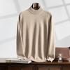 Suéter de cachemira pura de montaña 100% para hombre, suéter de cuello alto medio, suéter informal de negocios de manga larga, suéter de fondo para otoño e invierno