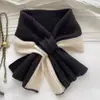 Bufanda Gruesa Estilo Coreano Otoño e Invierno para Mujer, Gama Alta, Tejido Cruzado Simple y Versátil, Combinación de Colores, Cálida de Invierno, Popular