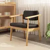 Silla de comedor tapizada de madera maciza nórdica, silla de ocio con reposabrazos estilo japonés, silla cómoda para escritorio de estudio, silla de tocador, silla de mesa de comedor