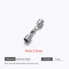 Pulseira de Corda de Couro Banhada a Ouro de Aço Inoxidável Fecho para Extremidade de Colar Design Simples de Fivela Conector de Joias DIY Acessórios
