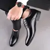 Sapatos de Couro Plus Size Masculinos Spot Negócios Formais Casuais Sapatos Masculinos Britânicos Jovens Casamento Noivo Preto Temu Dropshipping