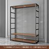 Combinado de Cabideiro e Guarda-Roupa para Quarto, Guarda-Roupa de Canto, Multifuncional, Guarda-Roupa de Metal Fácil de Montar, Metal Espessado
