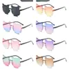 2025 Nuevas Gafas de Sol de Moda sin Marco de Color Gradiente Multicolor Oso Lindo para Niños Gafas de Sol Transparentes