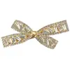Pinza para el Cabello de Cristal con Zirconia y Lazo Estilo Lujo Ligero para Mujer, Pinza Simple y Elegante para Flequillo Lateral para Niñas, Pinza de Pato Estilo Hada