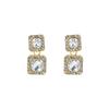 Pendientes de aguja de plata estilo coreano, sencillos, combinables, ligeros, lujosos, geométricos, cuadrados, estilo frío, de alta gama, con diamantes exquisitos para mujer.