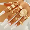 Joyería Yongge Anillos Abiertos Irregulares de Moda y Únicos Conjunto de Anillos de Superficie Lisa Exagerada con Línea de Lava Irregular