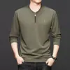Camiseta de manga larga y sudadera para hombre para exportación, adecuadas para primavera y otoño, estilo business casual, tejido cómodo y elástico, top básico para hombre