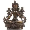 Buda Yuan Hui Buda Mãe Verde Estátua Xizang Decorações para Casa Nepal Feito à Mão Estátua de Buda Mãe de Cobre de 7 polegadas