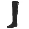 Botas de caballero, botas de moda que aumentan la altura, estilo clásico europeo y americano, botines versátiles de punta cuadrada para mujer, nuevo estilo de invierno de caña alta 2026