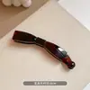 Grampo de Cabelo com Laço Marrom para Mulheres, Presilha Torcida para Cabelo na Parte de Trás da Cabeça, Rabo de Cavalo Alto, Presilha Banana Simples e Versátil
