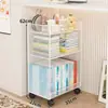 Estante de Almacenamiento de Libros Debajo del Escritorio, Estante de Almacenamiento de Especias en Niveles al Lado del Escritorio, Carrito Móvil de Piso para Dormitorio y Oficina