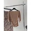 Top de punto JAYT para mujer, fresco y elegante, de Tencel Lyocell, con mangas acampanadas, tejido de punto romántico francés sofisticado y elegante