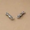 Colgante de cuenta de pez koi vintage sólido de doble cara de plata pura s925 accesorio de doble cierre de pez pequeño anillo doble material para pulsera DIY