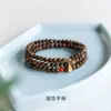 Pulseira de Contas de Madeira Natural Sândalo Imitação de Madeira de Ail de Brunei Círculo Triplo Empilhado Pulseira de Ágata Vermelha Presente de Nicho de Alto Nível para Crescimento de Cabelo