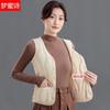 Colete de Algodão com Penugem Fora de Época para Mulheres, Forrado com Fleece e Espessado, Novo Estilo Curto Slim Fit 2025, Forro Interno Quente, Colete Versátil com Decote em V