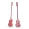 Cepillo de Baño de Silicona Suave de Lana con Mango Largo de Doble Cara para Bañarse sin Pedir Ayuda. Artefacto de limpieza potente para baño, dos en uno, positivo y negativo