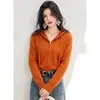 Nuevo Cárdigan de Punto con Capucha de Doble Cremallera 2026 para Mujer, Nuevo Abrigo Suéter de Ajuste Delgado Otoño e Invierno para Mujeres Pequeñas