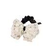 Elegante Suave, Lazo de Encaje para el Cabello, Moda Estilo Coreano Tela Blanca Anillo de Intestino Banda Elástica de Goma